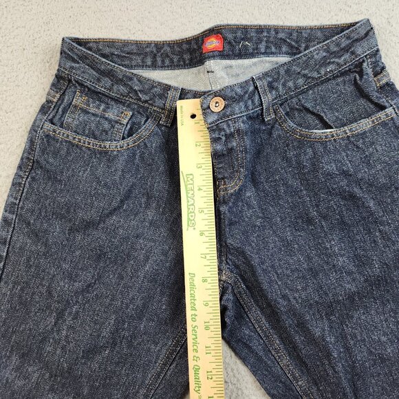 Dickies Jeans Women's 8P Petite Curvy Tapered Mid Rise Denim Workwear Pants - Picture 5 of 10